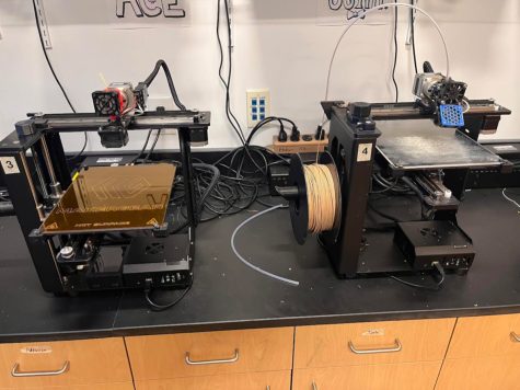 Two of our 3D printers available for student use.